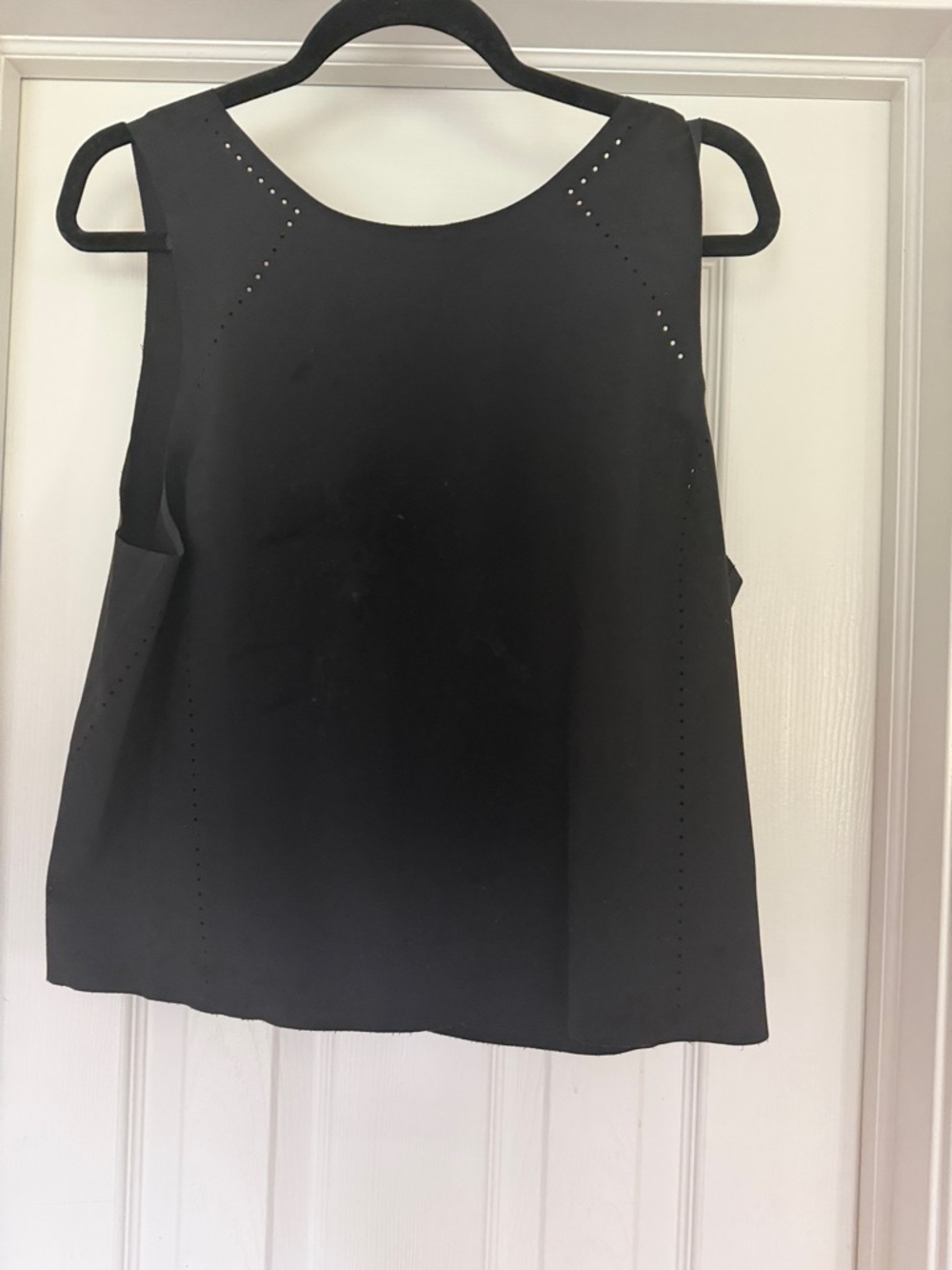 Athleta Black Sleeveless Tank with Subtle Perforated Detail